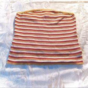 American Eagle Ribbed knit Tube Top Multicolor horizontal Stripe